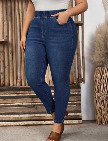 Jeans Shein Curve+, albastru