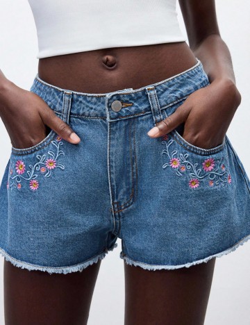 Pantaloni scurți de blugi Shein, albastru