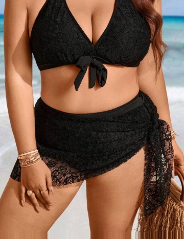 Fustă de plajă Shein Curve+, negru