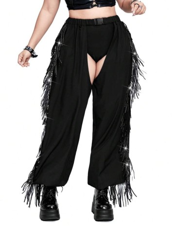 Pantaloni Shein Curve+, negru