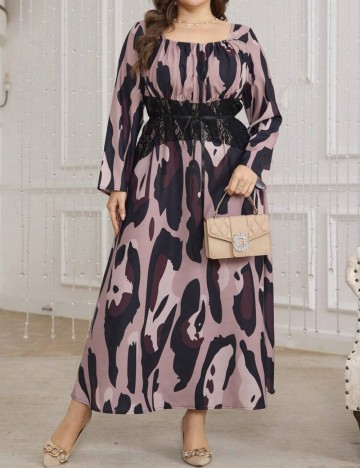 Rochie maxi Shein Curve+, mix culori