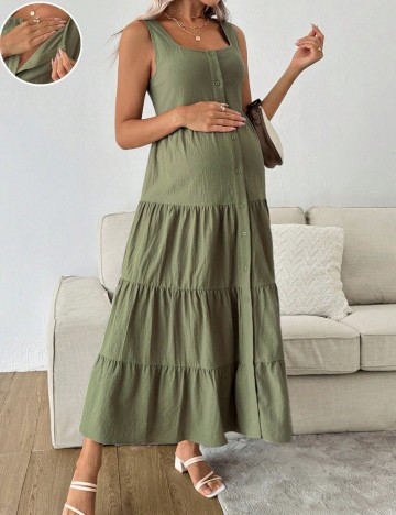 Rochie maxi Shein, kaki