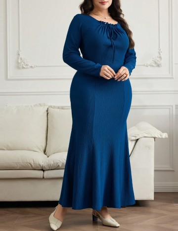 Rochie maxi Shein Curve+, albastru