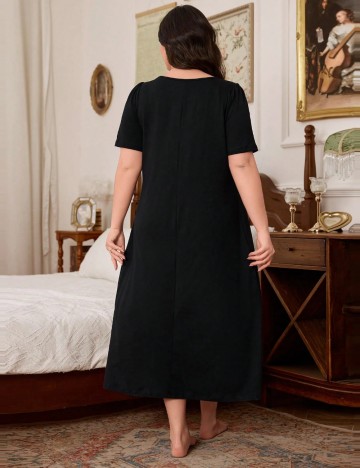 Rochie De Noapte Shein Curve+, negru