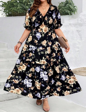 Rochie maxi Shein Curve+, mix culori