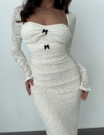 Rochie maxi Shein, crem