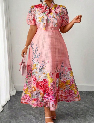 Rochie maxi Shein Curve+, mix culori