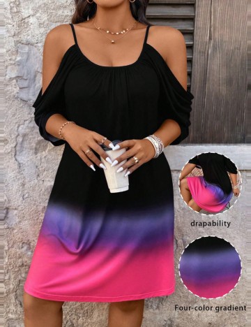 Rochie mini Shein Curve+, mix culori