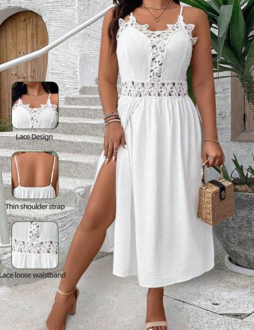 Rochie midi Shein Curve+, alb