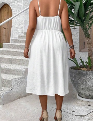 Rochie midi Shein Curve+, alb