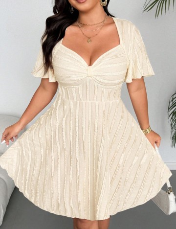 Rochie midi Shein Curve+, crem