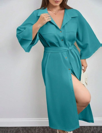 Rochie midi Shein Curve+, verde
