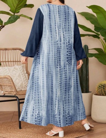 Rochie maxi Shein Curve+, mix culori
