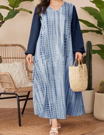 Rochie maxi Shein Curve+, mix culori