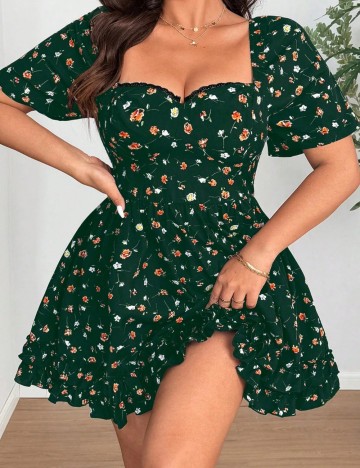 Rochie mini Shein Curve+, verde