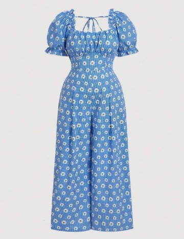 Salopetă lungă Shein Curve+, floral print