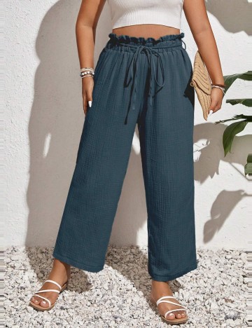 Pantaloni Shein Curve+, albastru