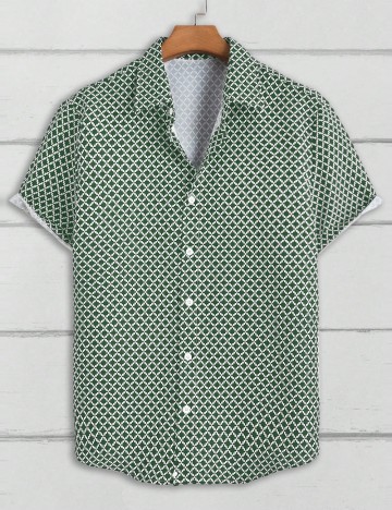 Cămașă cu mânecă scurtă MANFINITY by Shein, verde