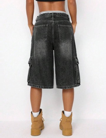 Pantaloni 3/4 Shein, negru