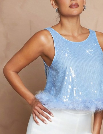 Top Shein, albastru