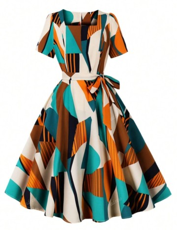 Rochie midi Shein, mix culori