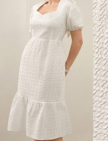 Rochie midi Shein Curve+, alb