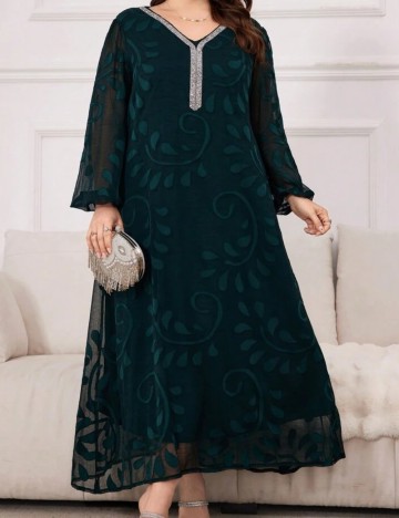 Rochie maxi Shein Curve+, verde