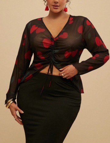 Cămașă Shein Curve+, mix culori