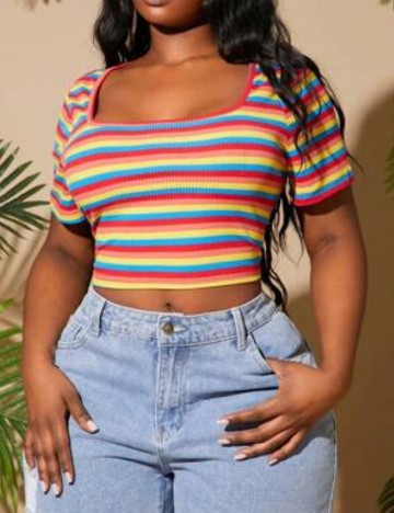 Tricou Shein Curve+, mix culori