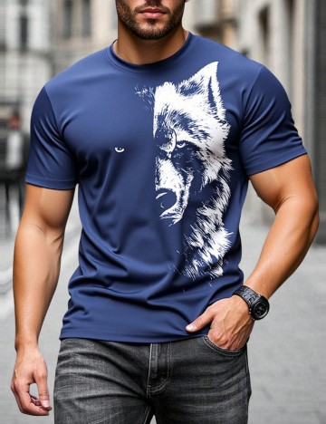 Tricou MANFINITY by Shein, albastru