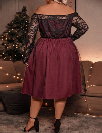Rochie midi Shein Curve+, vișiniu