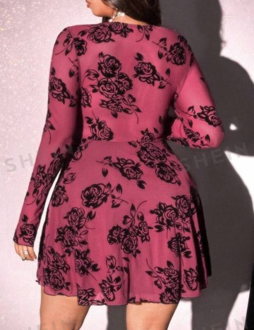 Rochie mini Shein Curve+, mix culori