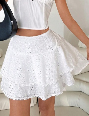 Fustă Pantalon Shein, alb