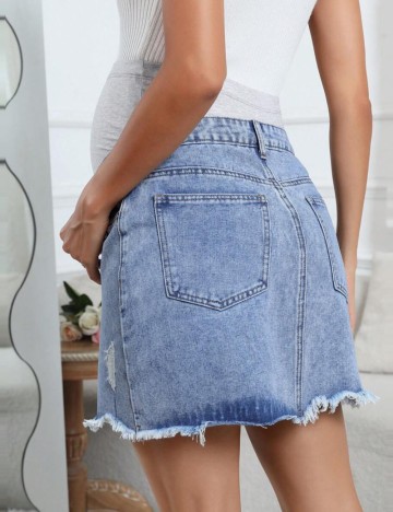Fustă de blugi Shein Curve+, albastru