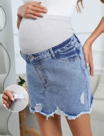 Fustă de blugi Shein Curve+, albastru