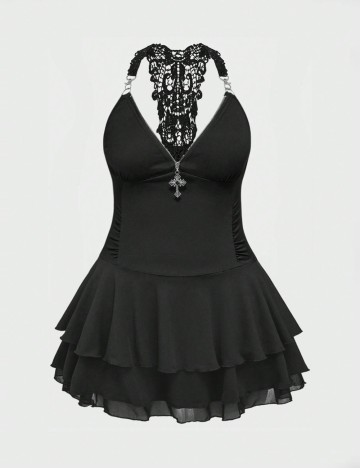 Rochie tip salopetă Shein Curve+, negru