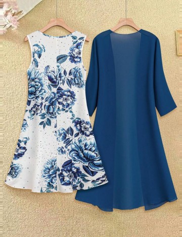 Set Rochie și Cardigan Shein Curve+, mix culori