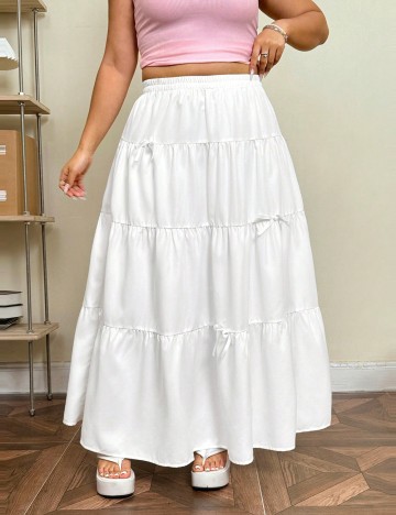 Fustă maxi Shein Curve+, alb