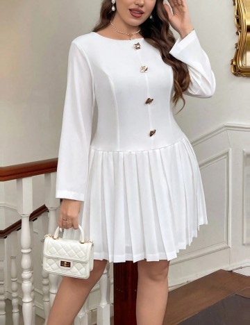 Rochie mini Shein Curve+, alb