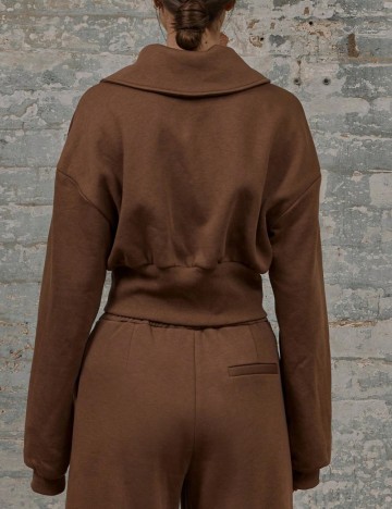 Bluză cu fermoar MUSERA by Shein, maro