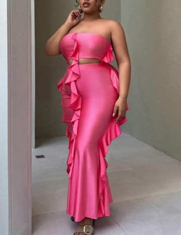 Compleu Shein Curve+, roz