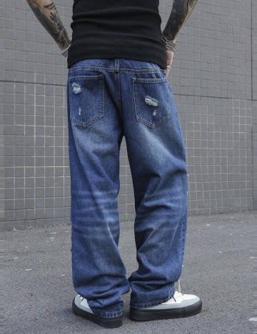 Jeans MANFINITY by Shein, albastru