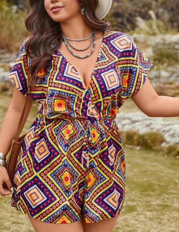 Salopetă scurtă Shein Curve+, mix culori