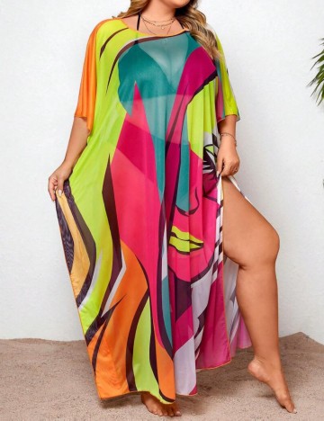 Rochie de plajă Shein Curve+, mix culori