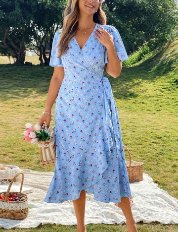 Rochie midi Shein Curve+, albastru