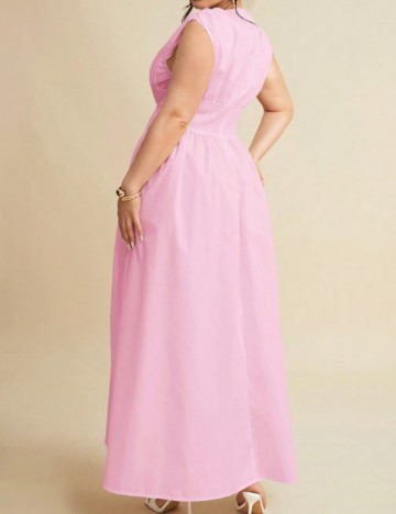 Rochie maxi Shein Curve+, roz