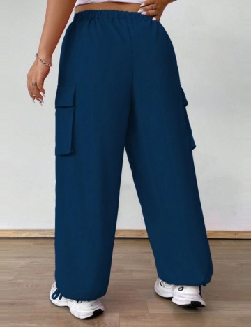Pantaloni Shein Curve+, albastru