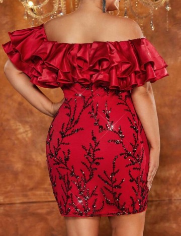 Rochie mini Shein Curve+, roșu