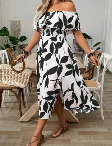 Rochie midi Shein Curve+, mix culori