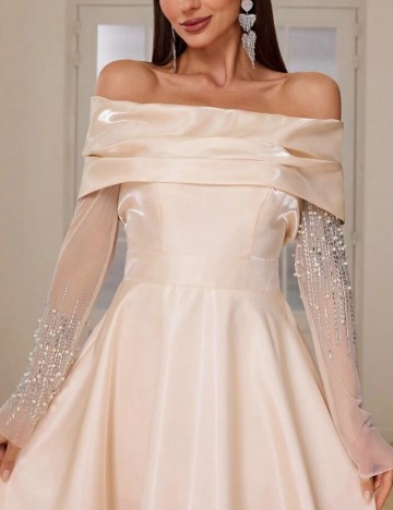 Rochie de ocazie Giffniseti by Shein, crem
